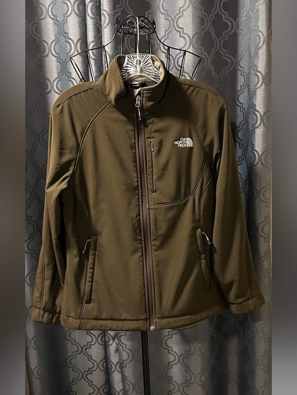 The North Face Brown Softshell Full Zip Apex Jacket